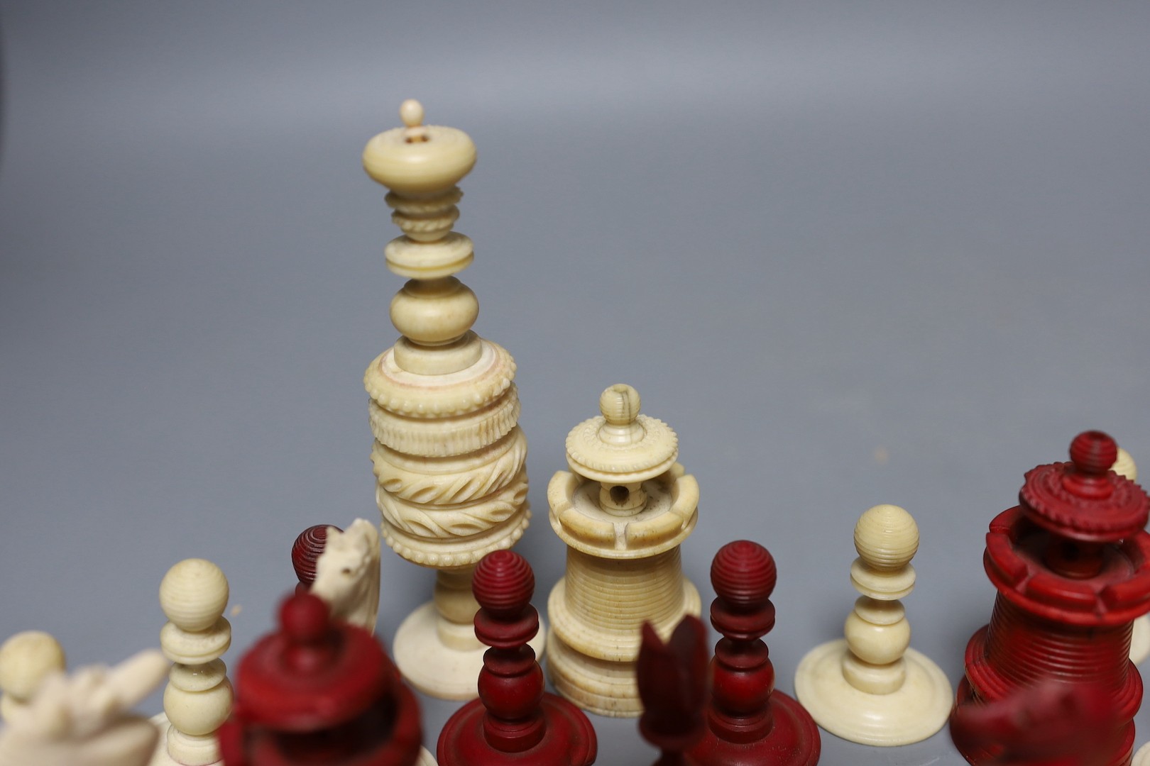 A 19th century bone chess set